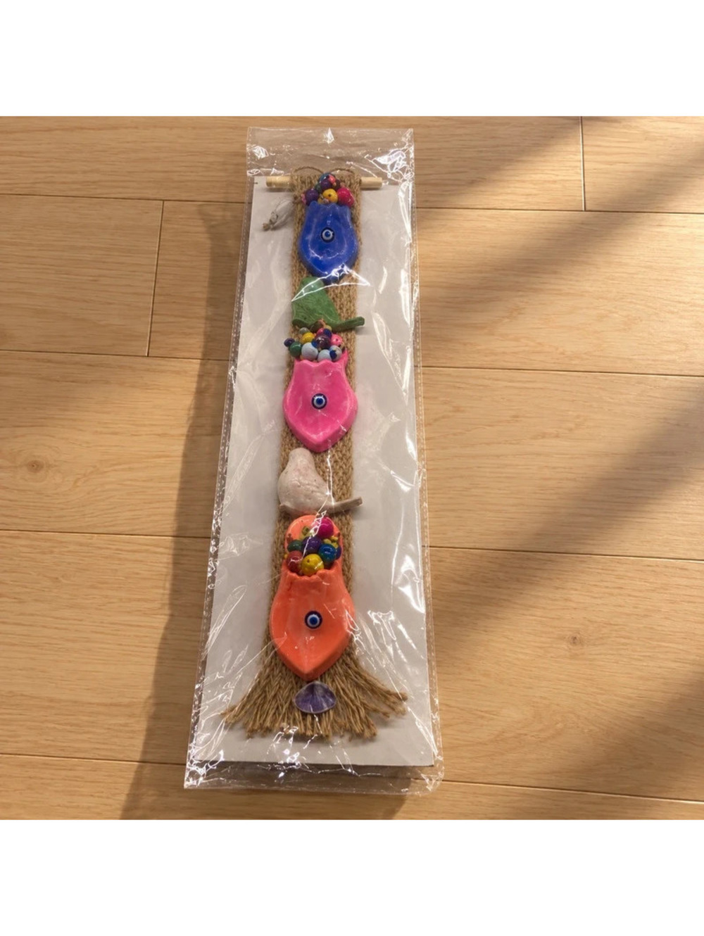Handmade Turkish Folk Art Shoe Wall Hanging Evil Eye Boho Decor